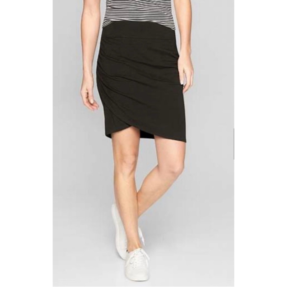 Athleta Kickback Skirt Black Size XS comfort travel casual cotton & Modal blend